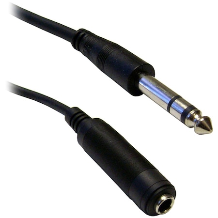 Cable Wholesale 1/4 inch Stereo Extension Cable, TRS, 1/4 inch Male to 1/4 inch Female, 6 foot 10A1-62206