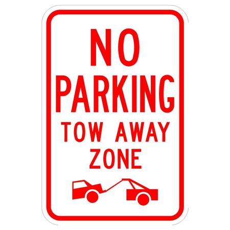 Sign Solutions Usa Parking Sign, 12 in W, Aluminum Sign, White DCS12HWT1218CUS00158