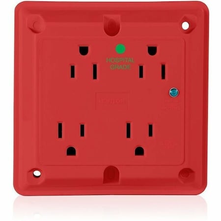 Leviton Straight Blade Receptacle, 5-15R, 15 A, 125V AC, 2 Pole, 3 Wire, Flush Mount, Grounded 8480-R
