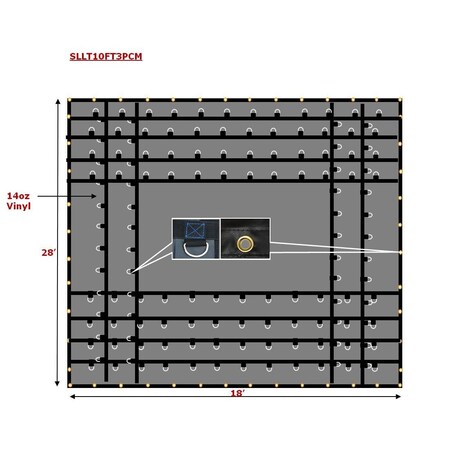 Mytee Products Super Light 14 Oz Steel Tarp 28x18 - Black SLLT10FT3PCM