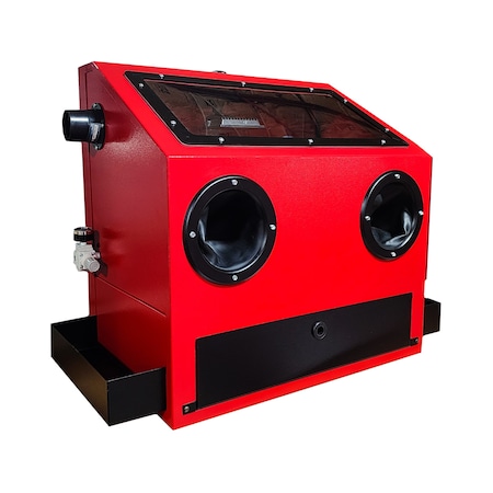 American Hawk Industrial Benchtop Abrasive Blast Cabinet 25.5in H x 25.5in W x 17in D RED BT25-RED