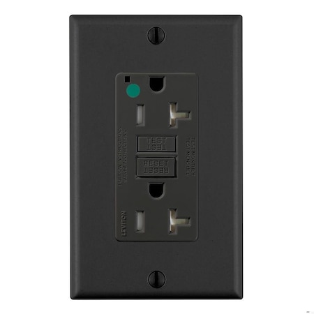 Leviton SmartlockPro GFCI 20A HG/TR/PI Black GFTR2-HFE