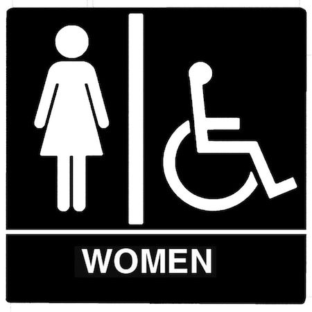 Trans Atlantic Co. ADA Women Handicap Sign with Black coloring GH-S443-BK