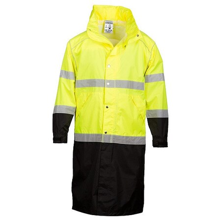 Kishigo Rain Coat, L/XL, Lime, Unisex, Polyester RWJ108-L-XL