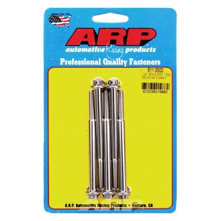 Whole-In-One 611-3500 0.25-20 x 3.5 in. Stainless Steel 12 Point Bolt Kit - Set of 5 WH3613484