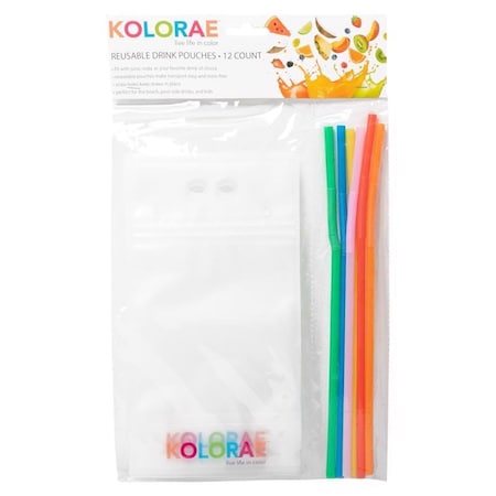 Blueoco Kolorae Clear Plastic Drink Pouch, 6PK KOL-1035