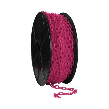 Mr. Chain 3/4" x 200' Safety Pink Plastic Safety Chain - Reel 00125