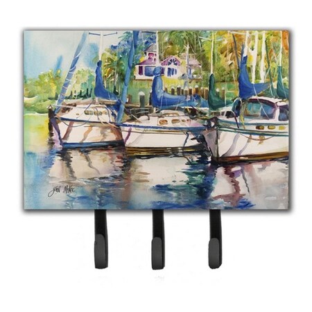 Carolines Treasures Safe Harbour Sailboats Leash and Key Holder JMK1071TH68