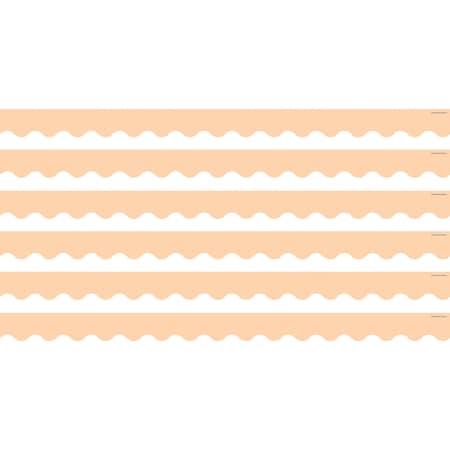 Teacher Created Resources Peach Scalloped Border Trim, 35 Feet Per Pack, 6PK TCR8427