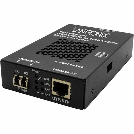 Transition Networks 100Base-TX RJ-45 to 100Base-FX, MM LC w/ -LA Power Supply E-100BTX-FX-06(LC)-LA