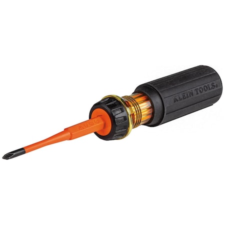 Klein Tools Flip-Blade Insulated Screwdriver, 2-in1, Ph Bit No 1, Sl Bit 3/16-Inch 32286