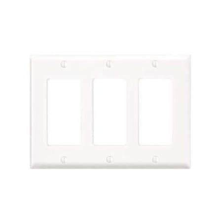 Leviton Decora Wallplate, Standard Size, Gang 3, Gray 80411-GY