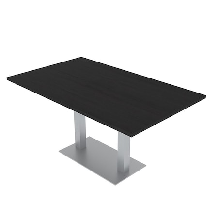 Skutchi Designs Rectangle Conference Table With Power Unit, 36 in W, 60 in L, Black HAR-REC-36X60-DOU-U999ST19-NA