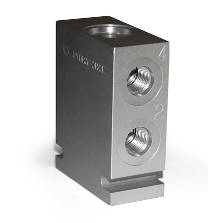 Hydraforce Heavy Duty Flow Divider/Combiner: VALVE CARTRIDGE BLOCK, 3 PORT, ALUMINUM BODY, SAE 6 7027000