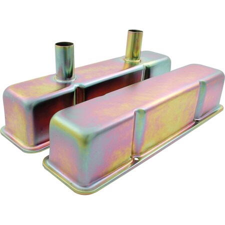 Allstar Performance Steel Valve Covers with Pressed in Tubes for Small Block Chevy - Zinc ALL26145