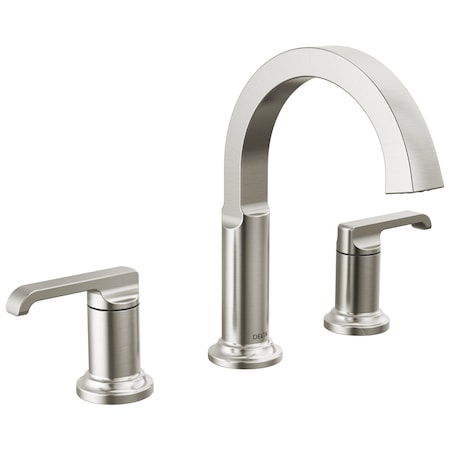 Delta Tetra Two Handle Widespread Bathroom Faucet In Lumicoat Stainless 35588-SS-PR-DST