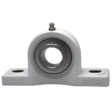 Ami Bearings SINGLE ROW BALL BEARING - 40MM WIDE SET SCREW WHITE PILLOW BLOCK UCPPL208W