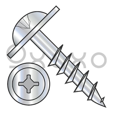 Oxoxo 8-11X1 1/2 Square Phillips Drive Round Washer #10 Head Deep Thread Wood Screw P/T Zinc Bake, 3000PK 635266