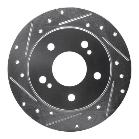 Dynamic Friction Co DFC Brake Rotor - Drilled and Slotted - Silver 631-67046L