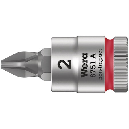 Wera 8751 A Phillips Zyklop bit socket, 1/4 in drive, PH 3 x 28 mm 5003352001