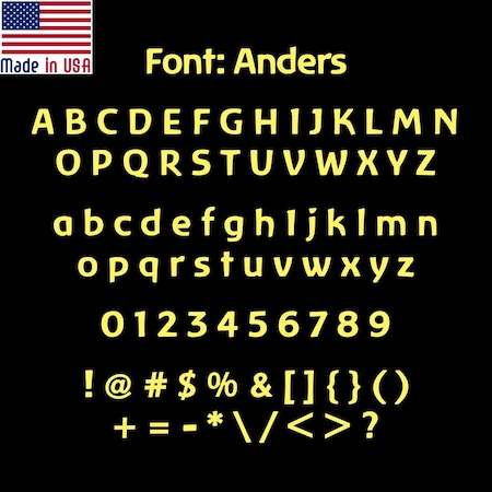 Aacc Self-Adhesive Vinyl Letter: m, Scale: 2 cm. Color: Yellow Font: Anders by, 4PK AACC-Anders-lm-Yellow-M2x4