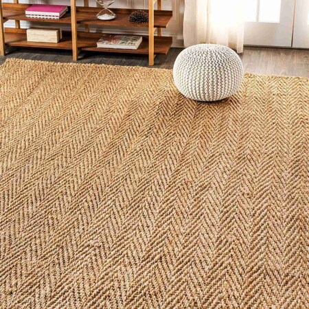 Jonathan Y Espina Hand Woven Herringbone Chunky Jute Natural 4 ft. x 6 ft. Area Rug NFR101A-4
