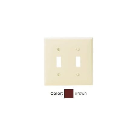 Leviton Switch Wallplate, Standard Size, Gang 2, Brown 80709