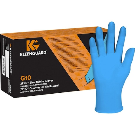 Ansell G10, Disposable Gloves, 6 mil Palm, Nitrile, Powder-Free, L ( 8 1/2 ), 100 PK, Blue 54423