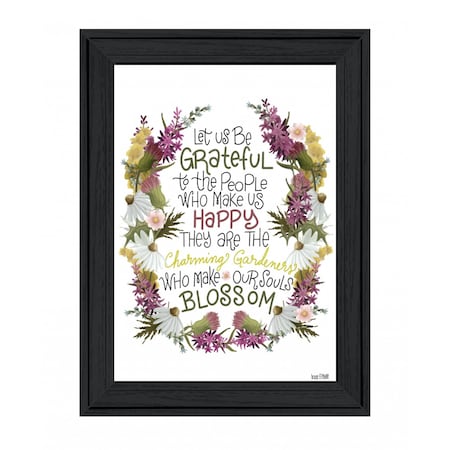 Homeroots Charming Garden 4 Black Framed Print Wall Art 407660