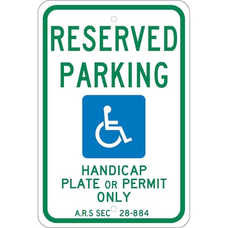Nmc State Handicapped Parking Arizona Sign, TMS305J TMS305J