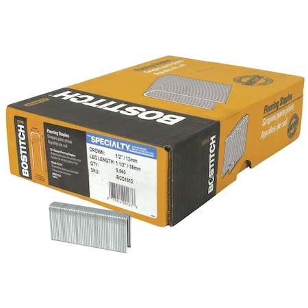 Bostitch 15-1/2-Gauge Galvanized Hardwood Collated Flooring Staple 1/2''x1-1/2 In., 10300 Ct. BCS1512