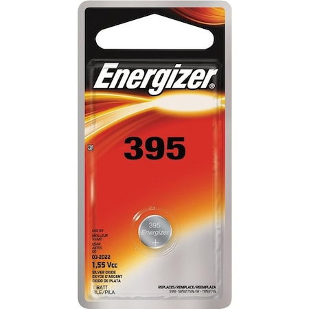 Energizer Coin Cell Battery, 1.5 V Battery, 51 mAh, Silver Oxide 395BPZ