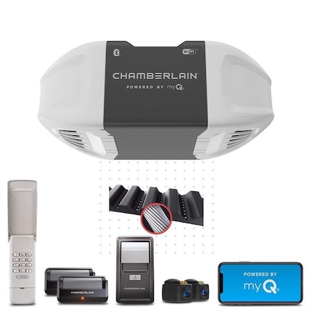 Chamberlain Smart Enabled 0.5 HP Belt Drive WiFi Compatible Smart-Enabled Garage Door Opener B2405TMC