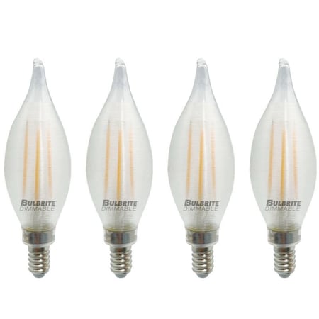 Bulbrite Spunlite 4w Dimm C11 LED Filament Lght Bulb Candelabra (E12) Base - 2700K Warm Wht, 350 Lumens, 4PK 862785