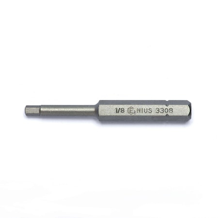 Genius Tools 1/4in Hex Shank, 1/8in Hex Screwdriver Bit 56mmL 3308