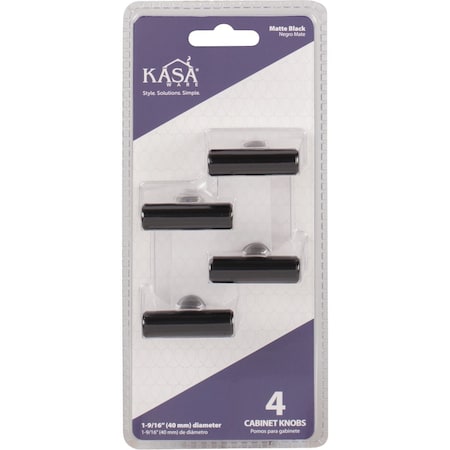 Hardware Resources KasaWare 7/16'' Diameter Matte Black Cabinet Knob, 4PK K294MB-4