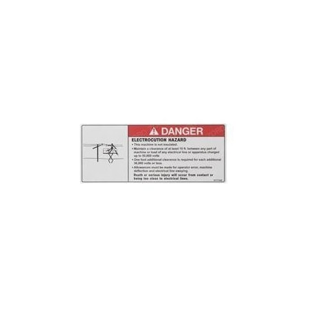 Jlg REPLACEMENT DECAL, ELECT SIZ-PLF 1705681