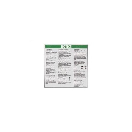 Genie REPLACEMENT DECAL, NOTICE OPER INSTRUCTION 82283