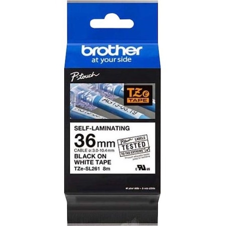 Brother WraparoundLabel, White, 1-13/32inW TZeSL261