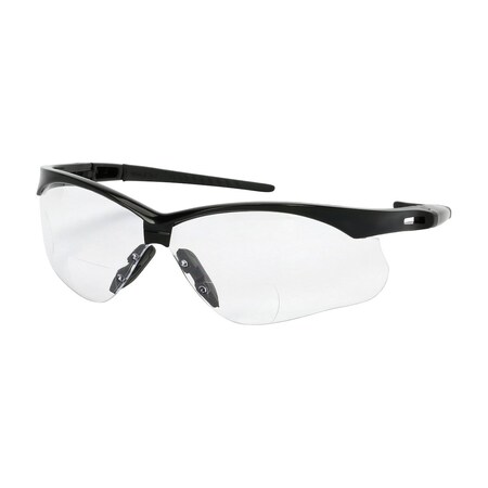 Bouton Optical Semi-Rimless Safety Readers w/Black Frame, Clear Lens and Anti-Scratch / Fogless 3Sixty Coating, +1.5 250-AN-52015