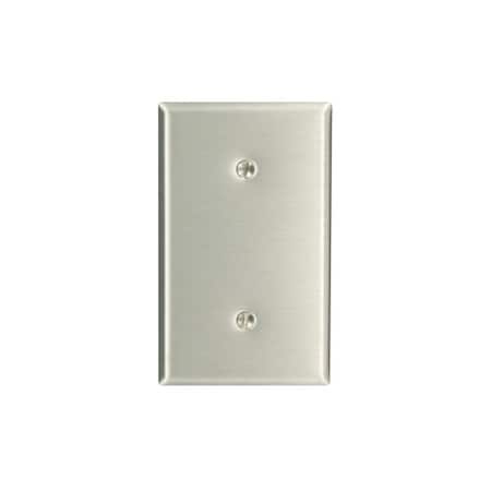 Leviton Wall Plate, Blank, Stainless Steel 84019