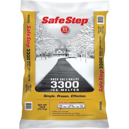 Safestep 3300 50 Lb. Rock Salt/Halite Ice Melt Large Pellets 806653