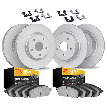 Dynamic Friction Co DFC GEOSPEC Coated Rotor- Heavy Duty Brake Pad includes Hardware 4214-54019