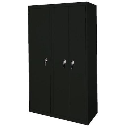 Steel Cabinets Usa Steel Storage Cabinet, 42in L x 21in D x 72in H, 8 Adjustable Shelves, 3 Doors, Espresso AAH-42-3D-E