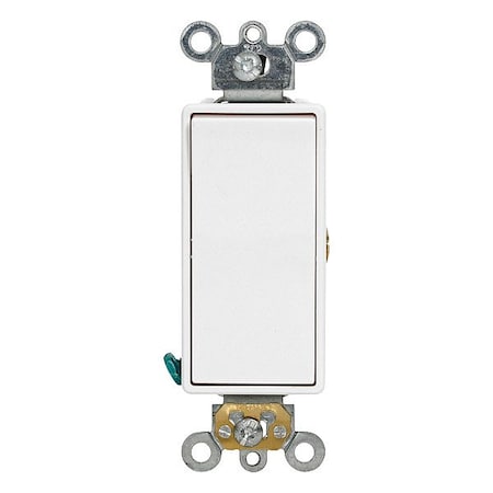 Leviton Wall Switch, 1/2 hp, Rocker, 15 A, White 5655-2W