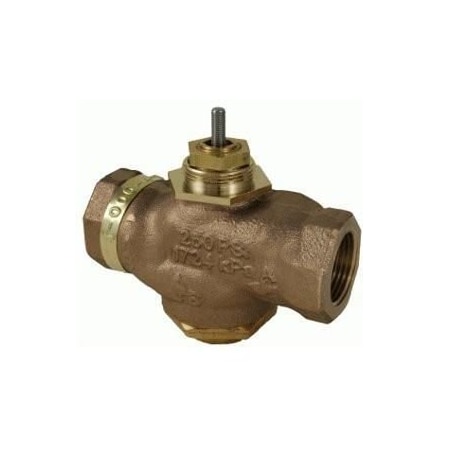Schneider Electric Venta. Globe Valve. 1 in. 3-way mixing. straight threaded NPT. stem up closes port A. brass trim. 1 VB-7313-0-4-08