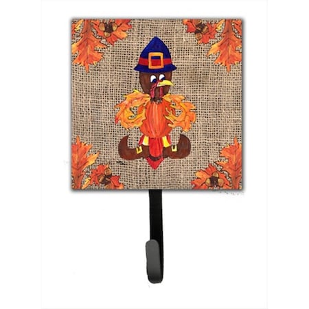 Carolines Treasures Thanksgiving Turkey Pilgrim Fleur de lis Leash Holder Or Key Hook 8743SH4