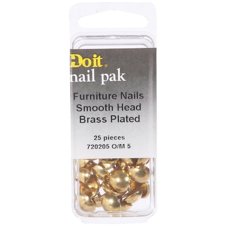 Hillman Fastener Corp Large Round Brass Furniture Nail, 25 Ct. 122682