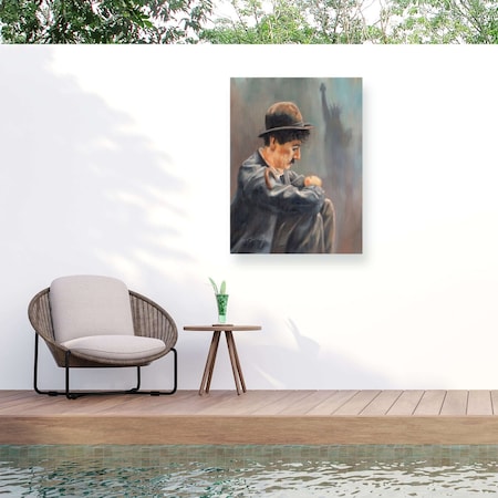 Trademark Fine Art Outdoor Canvas Art David Stribbling 'Charlie' Wall Art for Patios, or Gardens GRL01545-OC1824WR