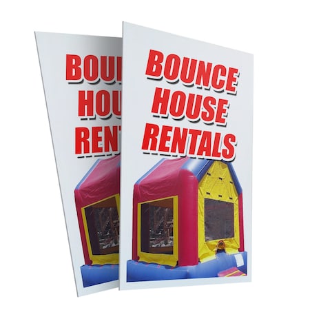 Signmission Bounce House Rentals, Plastic Signs Only 24 Inch x 36 Inch, Corrugated Plastic, 2PK CSB-2436-2PACK-Bounce House Rentals